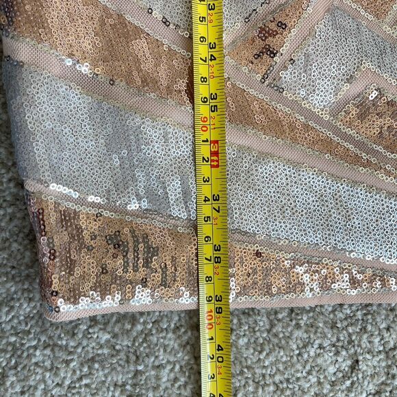 Vince Camuto 14 Sequins Cocktail Party Sheath Dress Silver Rose Gold Holiday - Picture 15 of 15